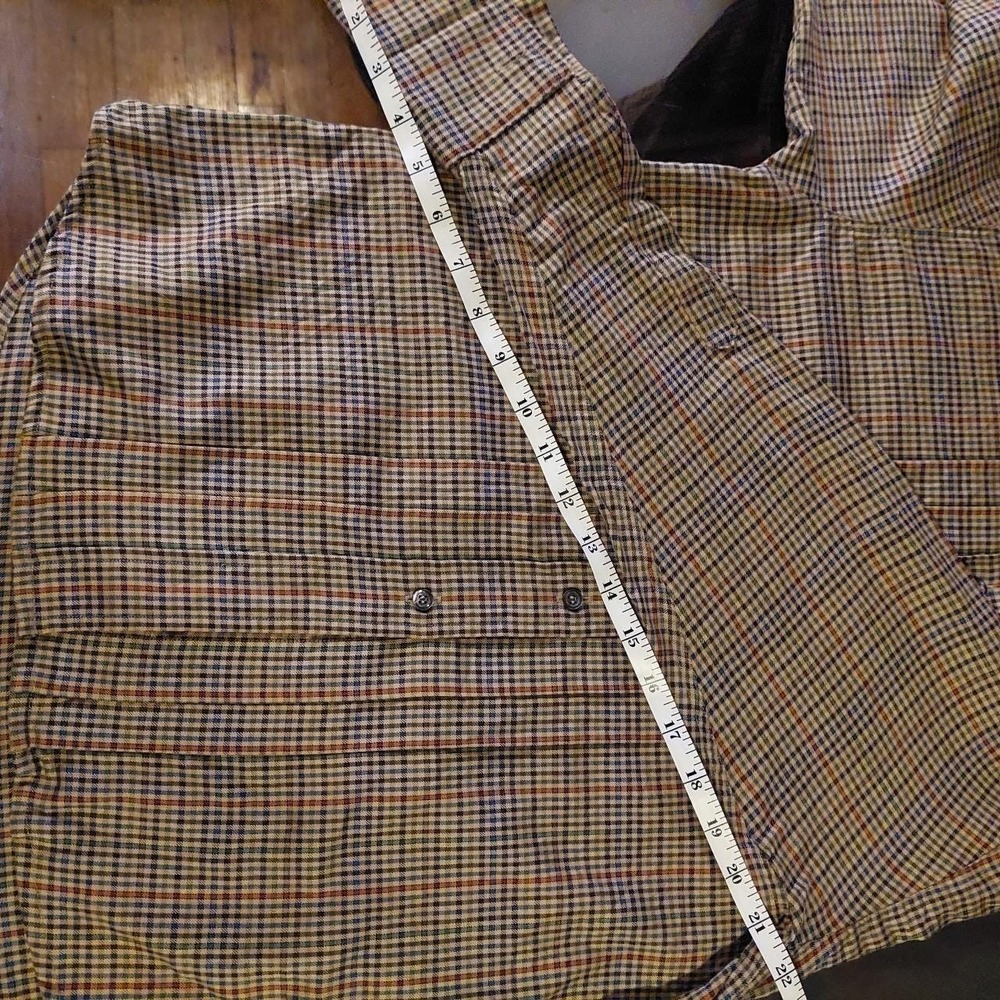 Vintage brown plaid button up. - Picture 6 of 7